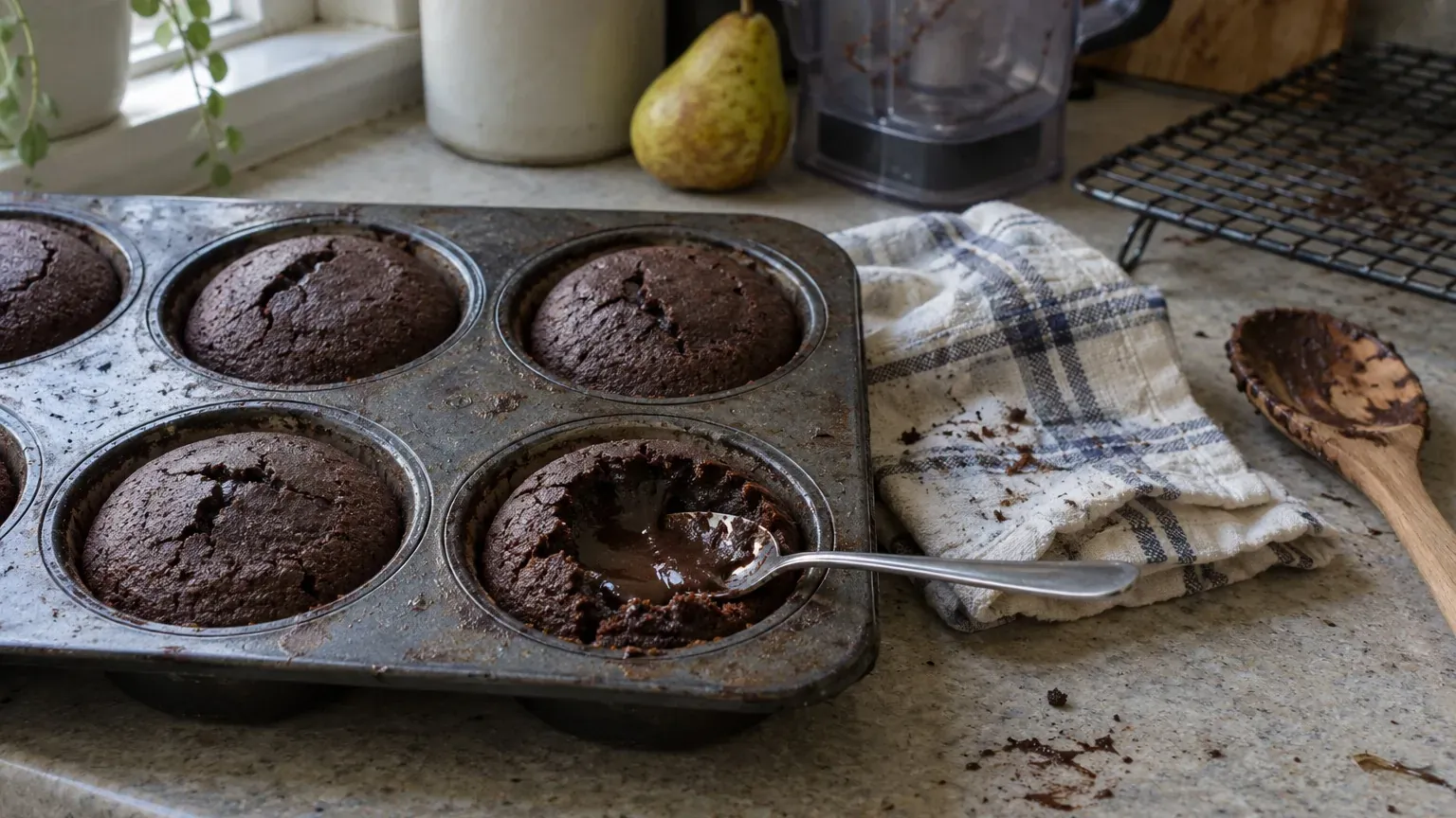 20 minutes à 170 °C : le réglage qui garde le cœur coulant de ces fondants au chocolat sans sucre ni farine