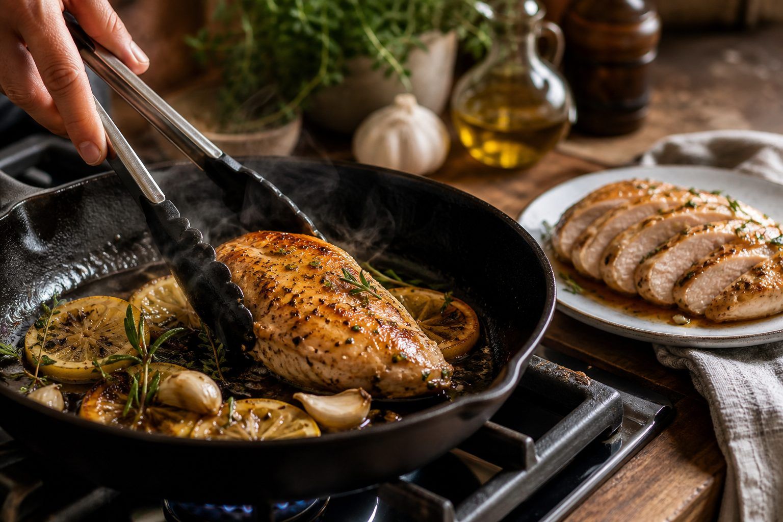 Comment cuire un blanc de poulet mariné sans le dessécher