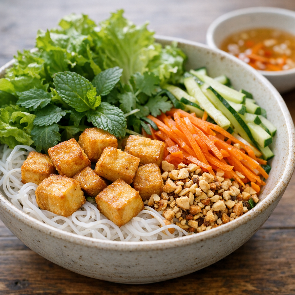 Bo bun végétarien : la recette fraîche et savoureuse