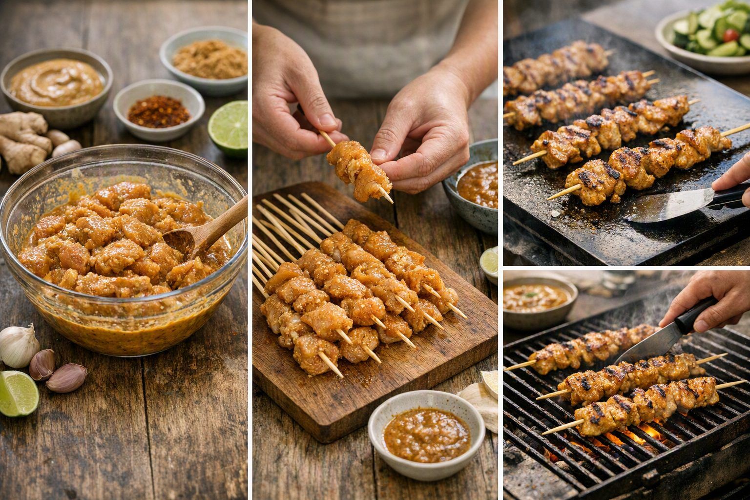 La recette étape par étape : marinade, brochettes et cuisson à la plancha ou au barbecue