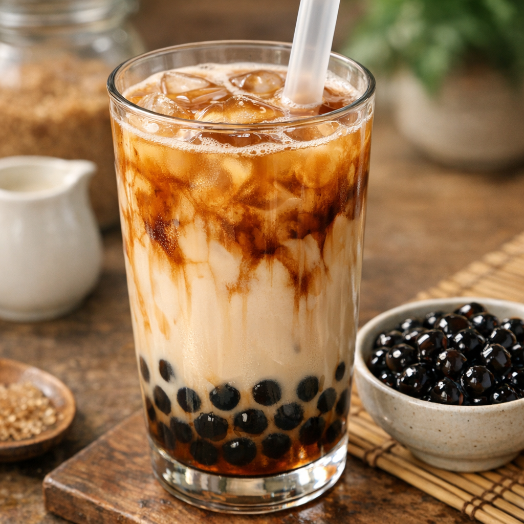 Bubble tea tapioca : recette facile aux perles bien moelleuses