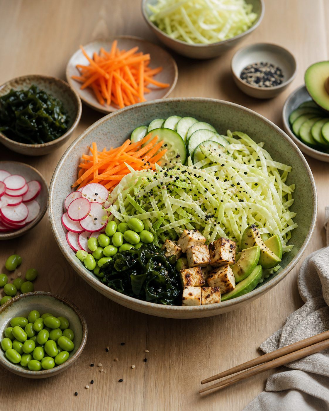 Les bons ingrédients pour une salade japonaise équilibrée
