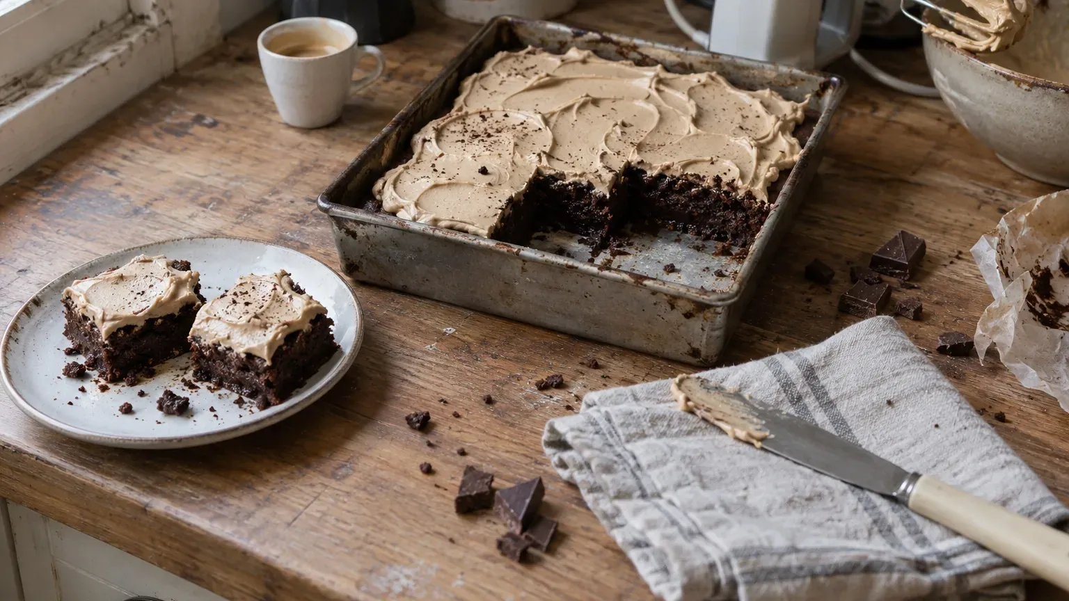 « Je n’en avais jamais mangé comme ça » : ce brownie fondant cache du fromage frais dans son glaçage au café