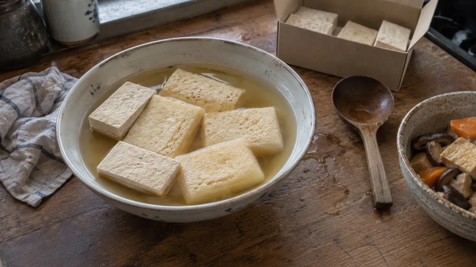 Kôya-dôfu : pourquoi des moines japonais ont gardé un tofu gelé par la nuit, et comment le réhydrater dans un dashi