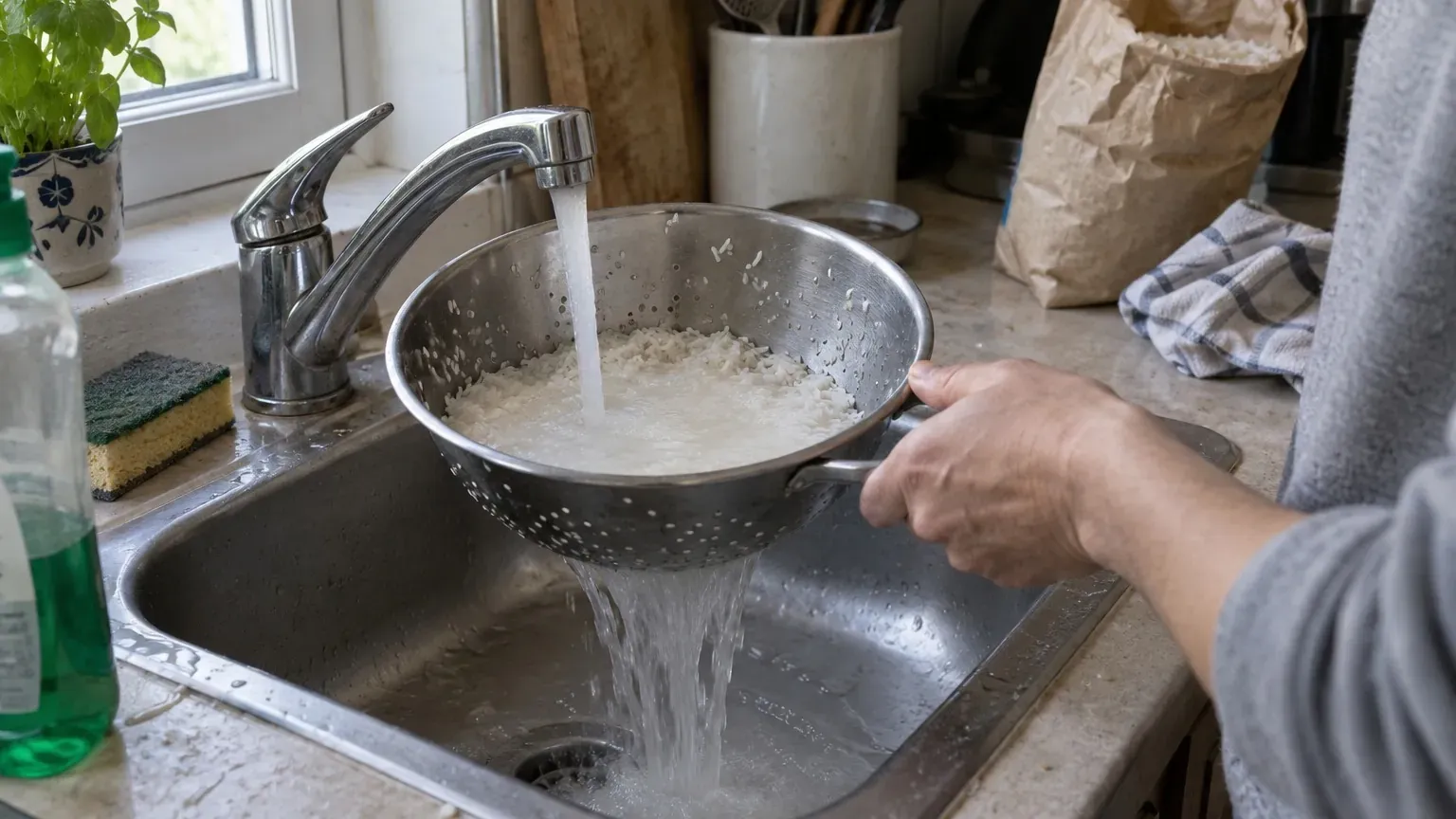 Laver le riz avant cuisson : pourquoi cela ne l'empêche pas de coller, et ce que dit la science du rinçage