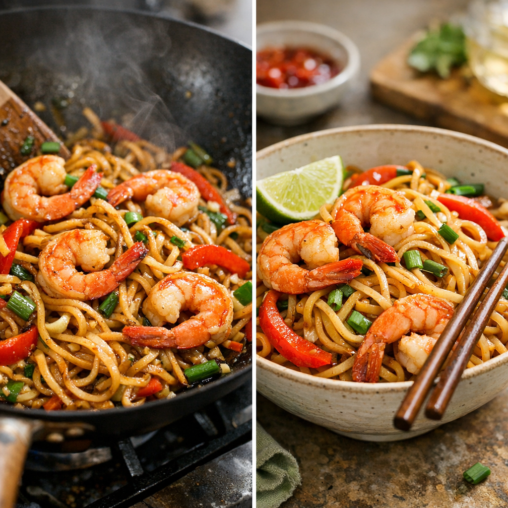 Nouilles sautées crevettes : la vraie recette thaï facile