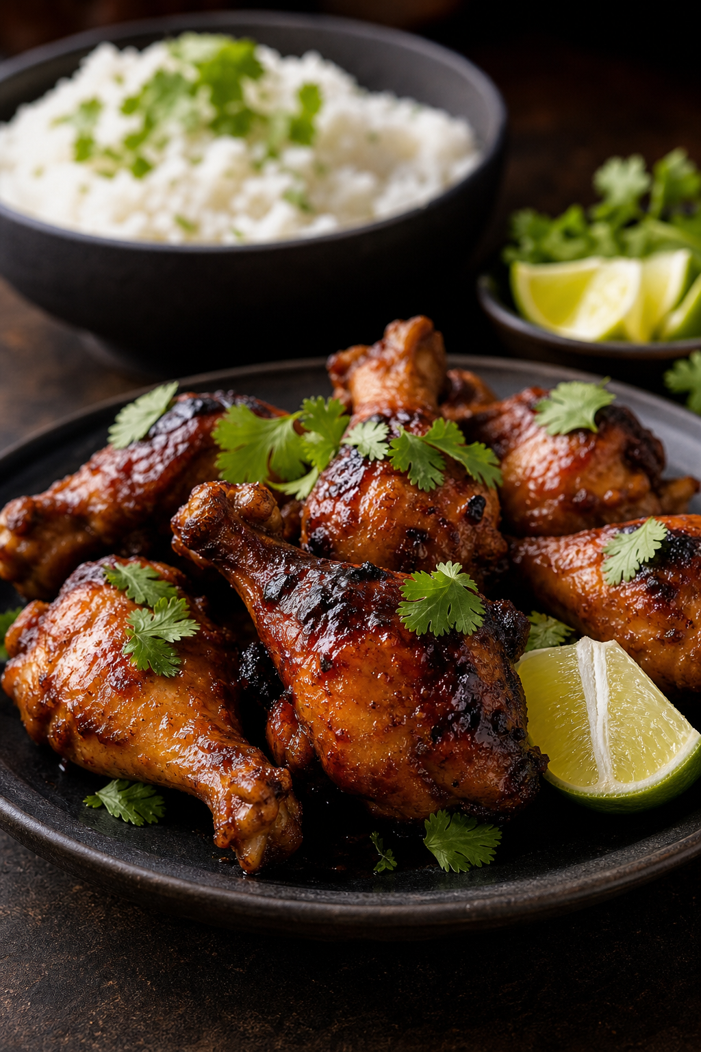 Le pilon de poulet mariné révèle ses saveurs thaïes