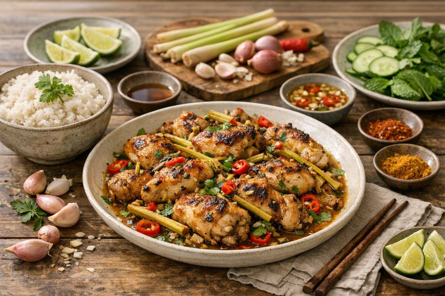 La recette complète du poulet à la citronnelle pour 4 personnes