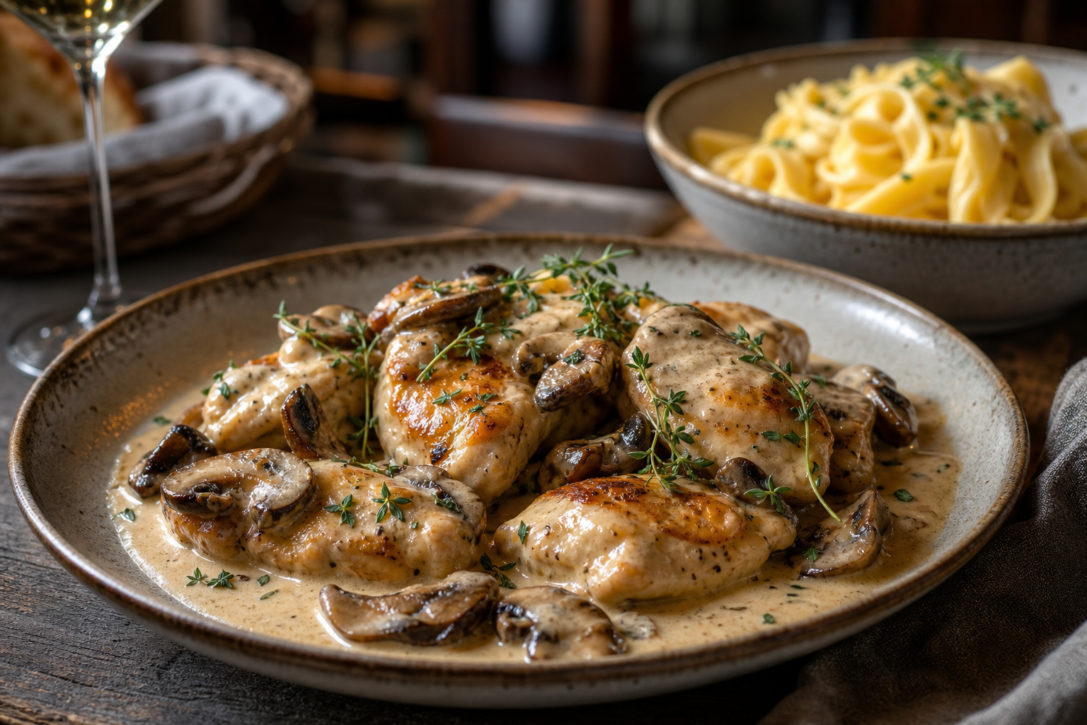 Le poulet à la crème aux champignons est facile à réussir