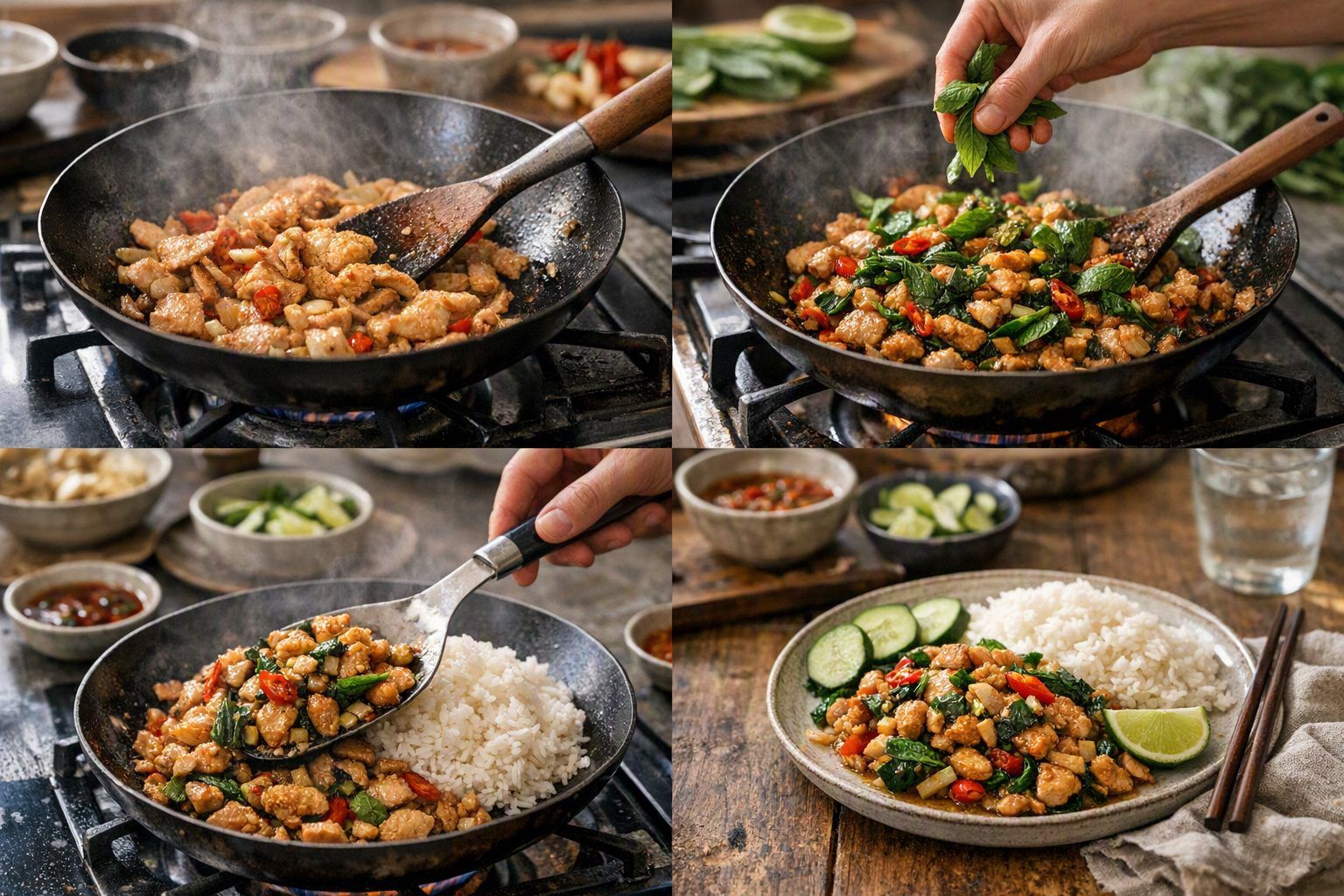 La recette étape par étape, du wok à l'assiette