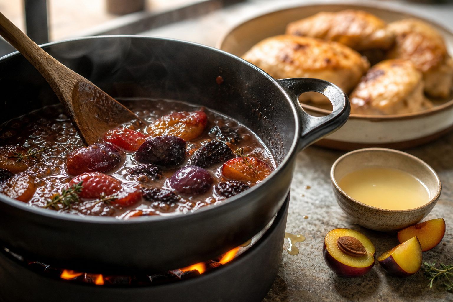 Réussir la sauce&nbsp;: équilibre des prunes, du feu et de l’acidité