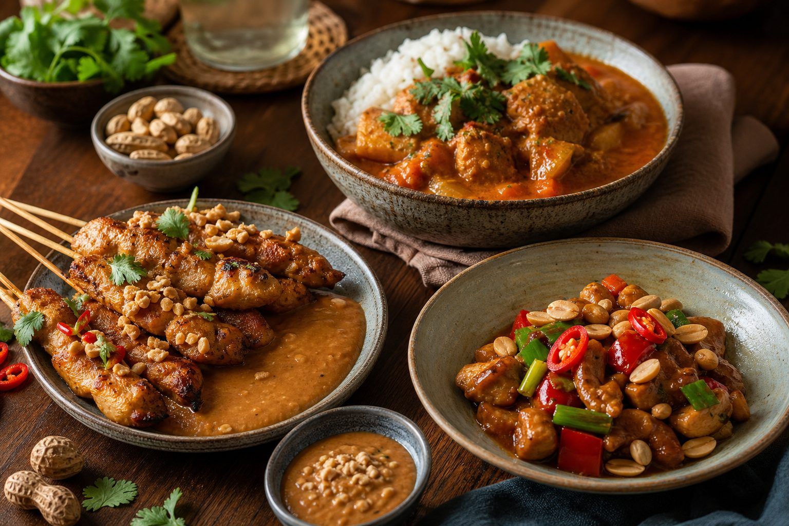 Saté, mafé ou poulet aux cacahuètes chinois : quelles différences ?