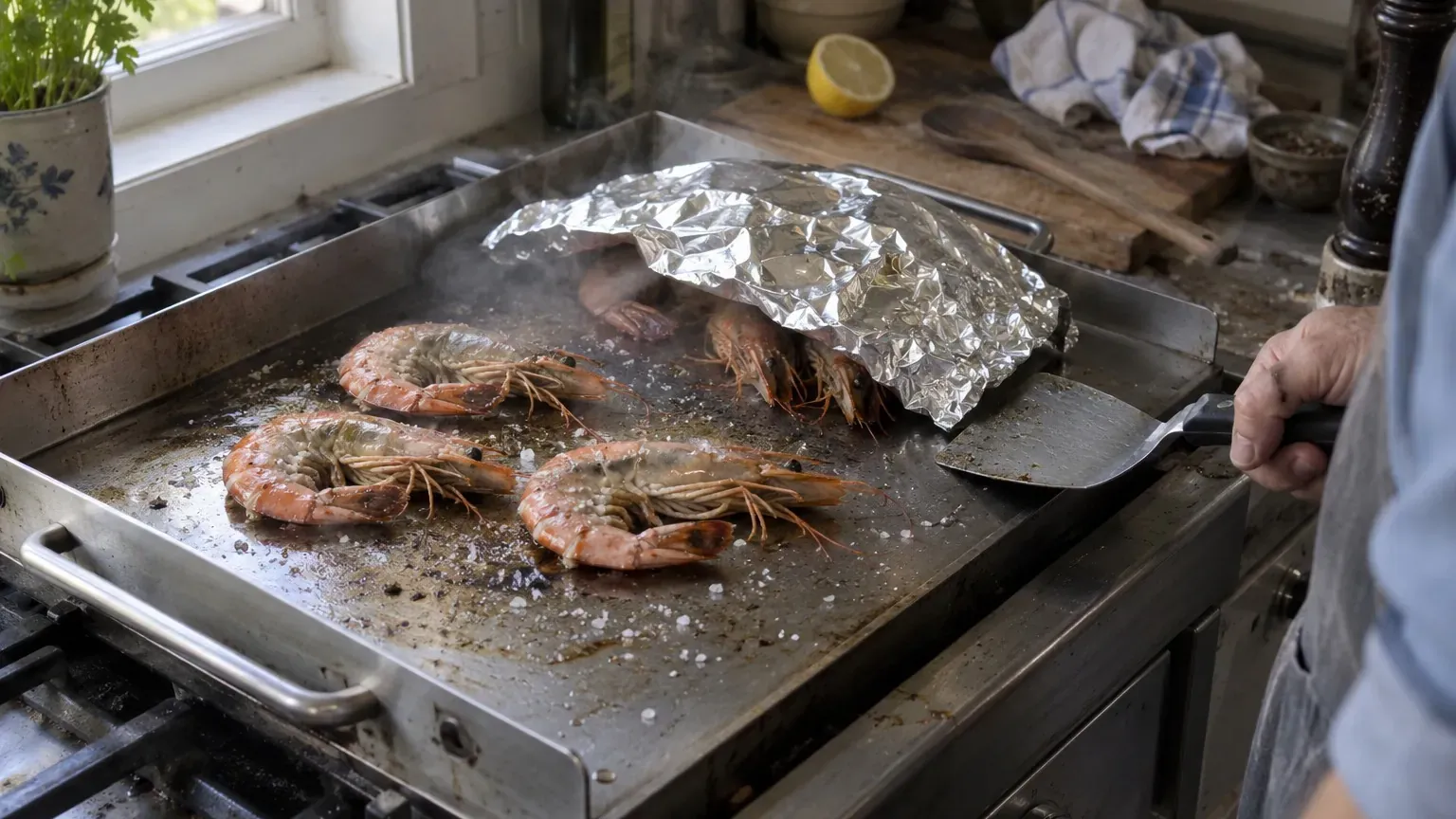 « Pour les crevettes grillées, l’huile est interdite » : le chef Dani García les couvre d’aluminium pour créer de la vapeur