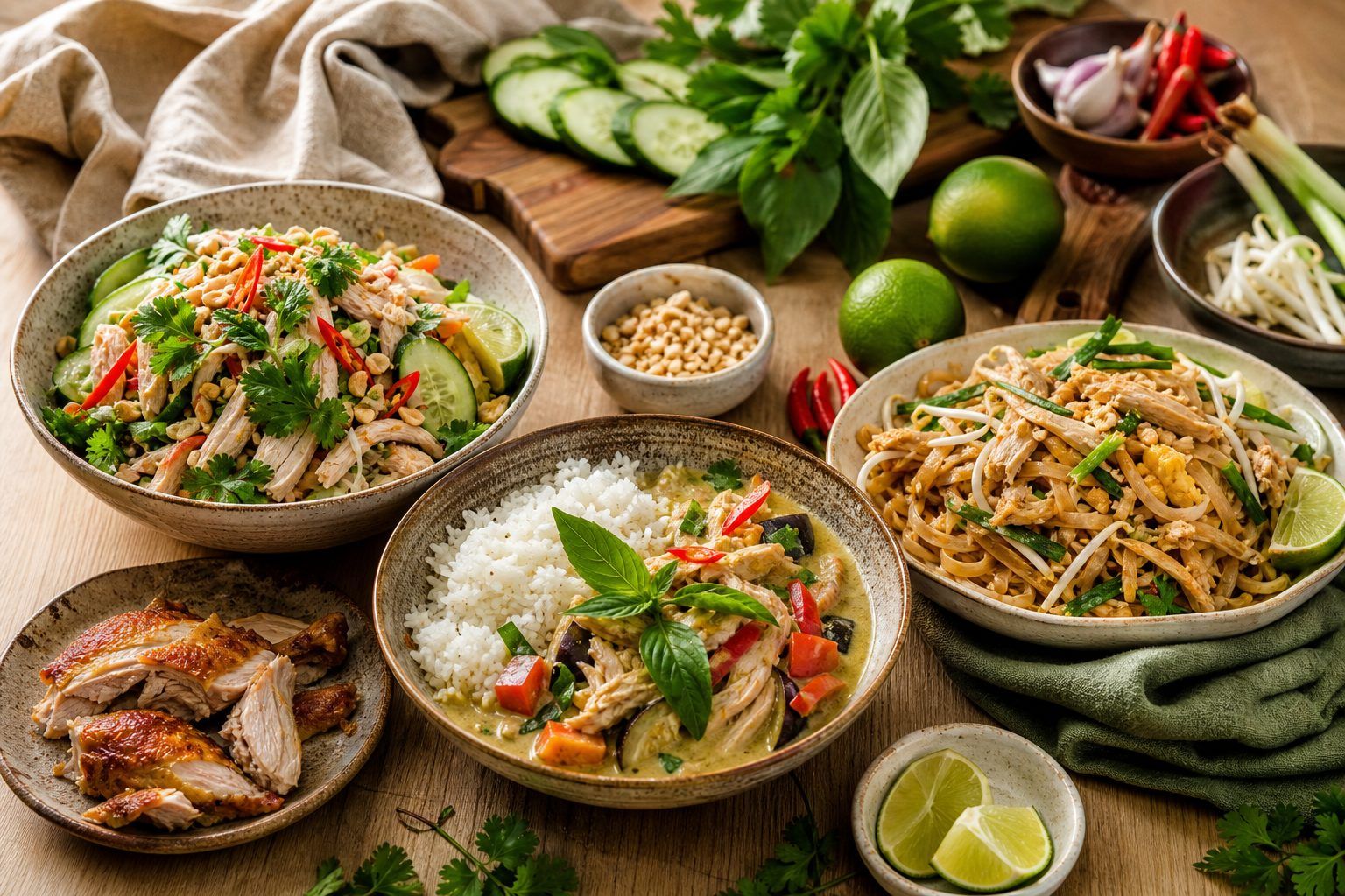 Trois recettes thaïes pour transformer un reste de poulet rôti