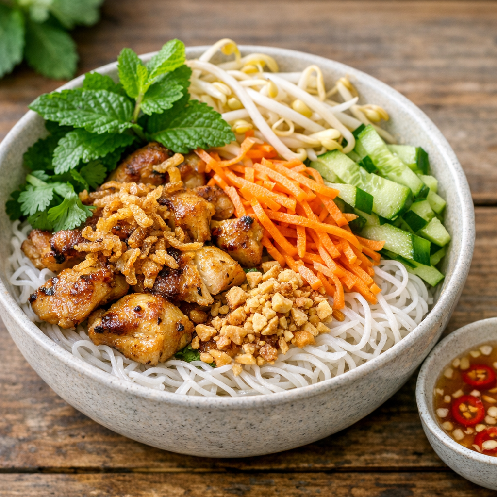 Bo bun poulet frais