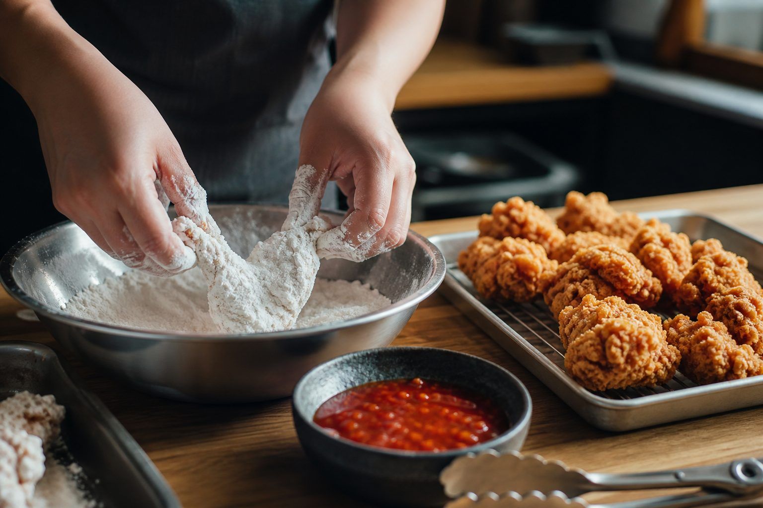 Préparation : comment obtenir un poulet coréen frit vraiment croustillant