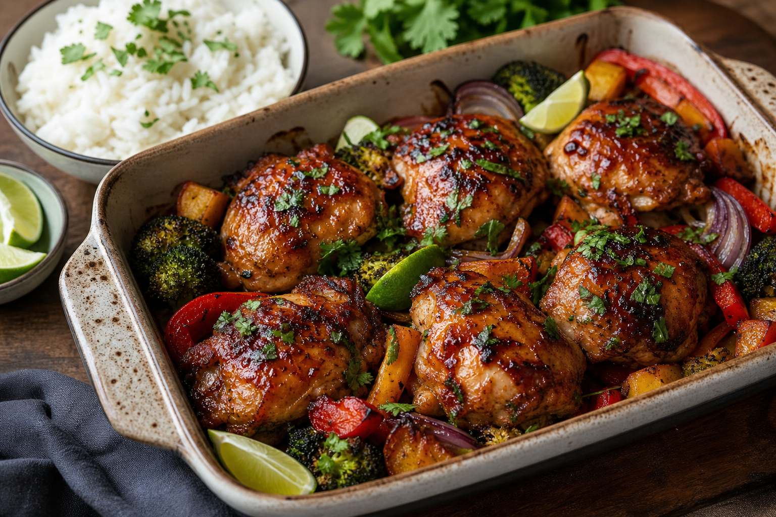 Les cuisses de poulet au four prennent des accents thaïs