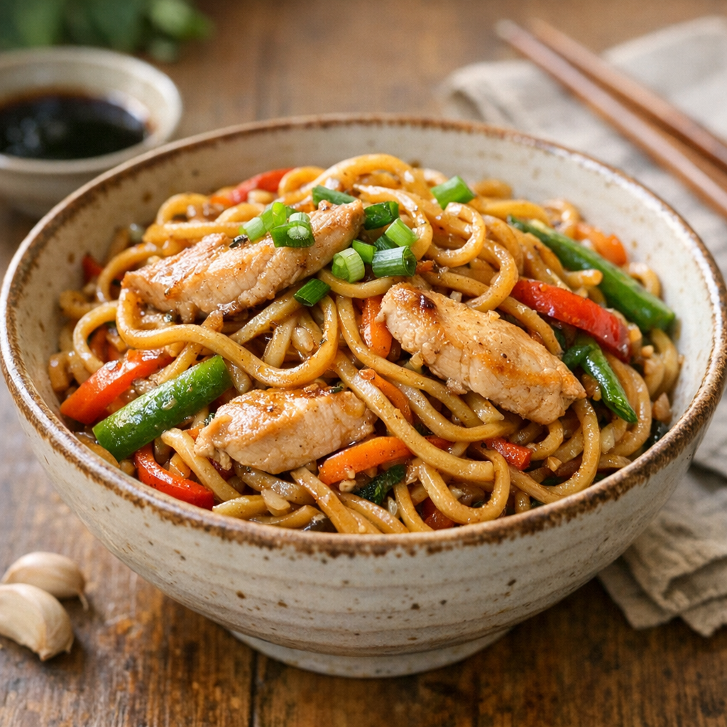 Recette nouilles sautées au poulet comme au restaurant