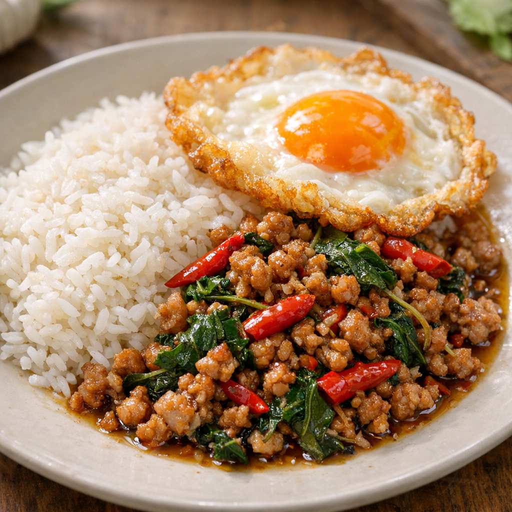 Pad kra pao moo : ma recette de porc au basilic sacré