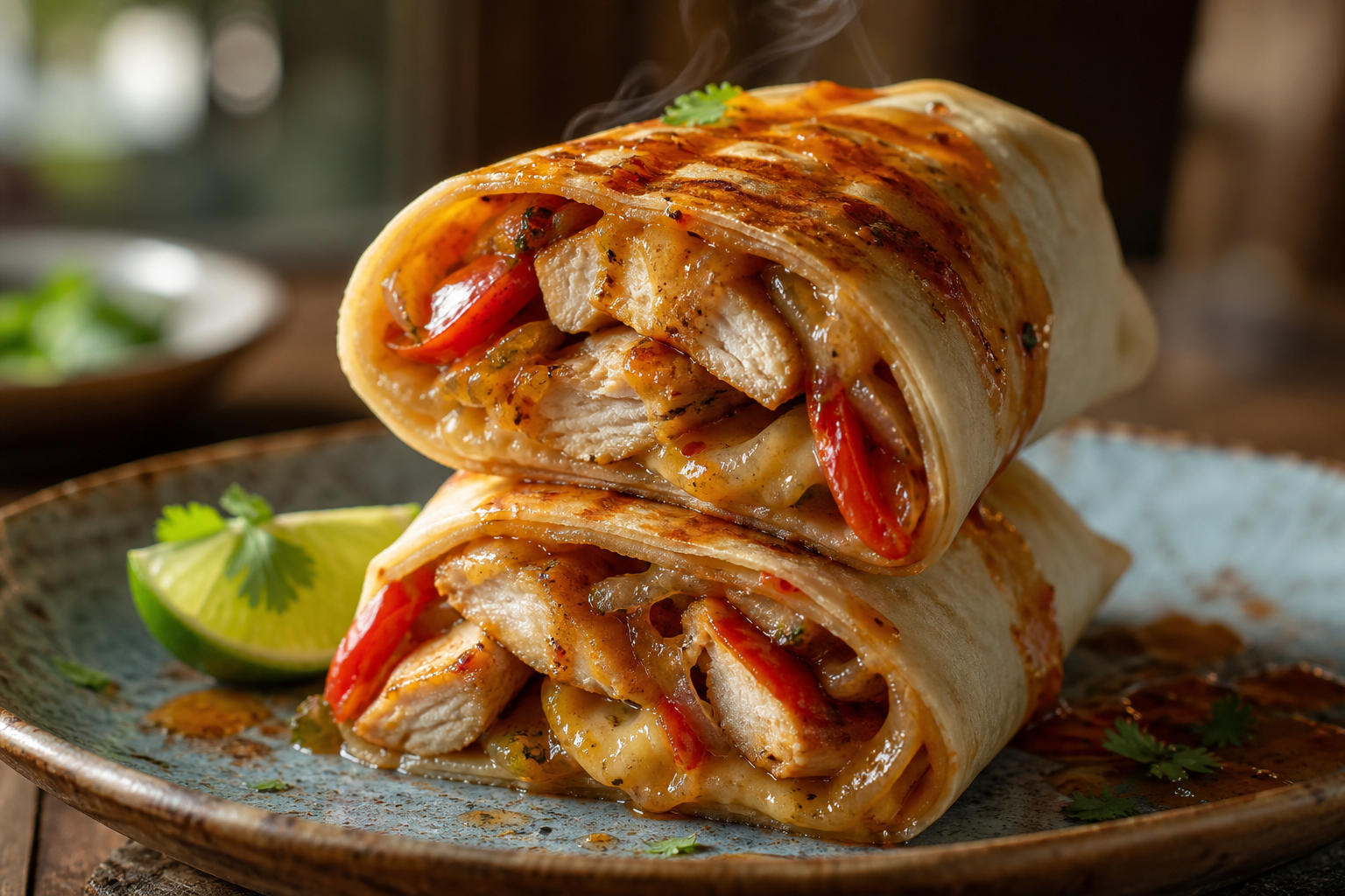 Cette recette de Wrap au poulet chaud réveille le dîner