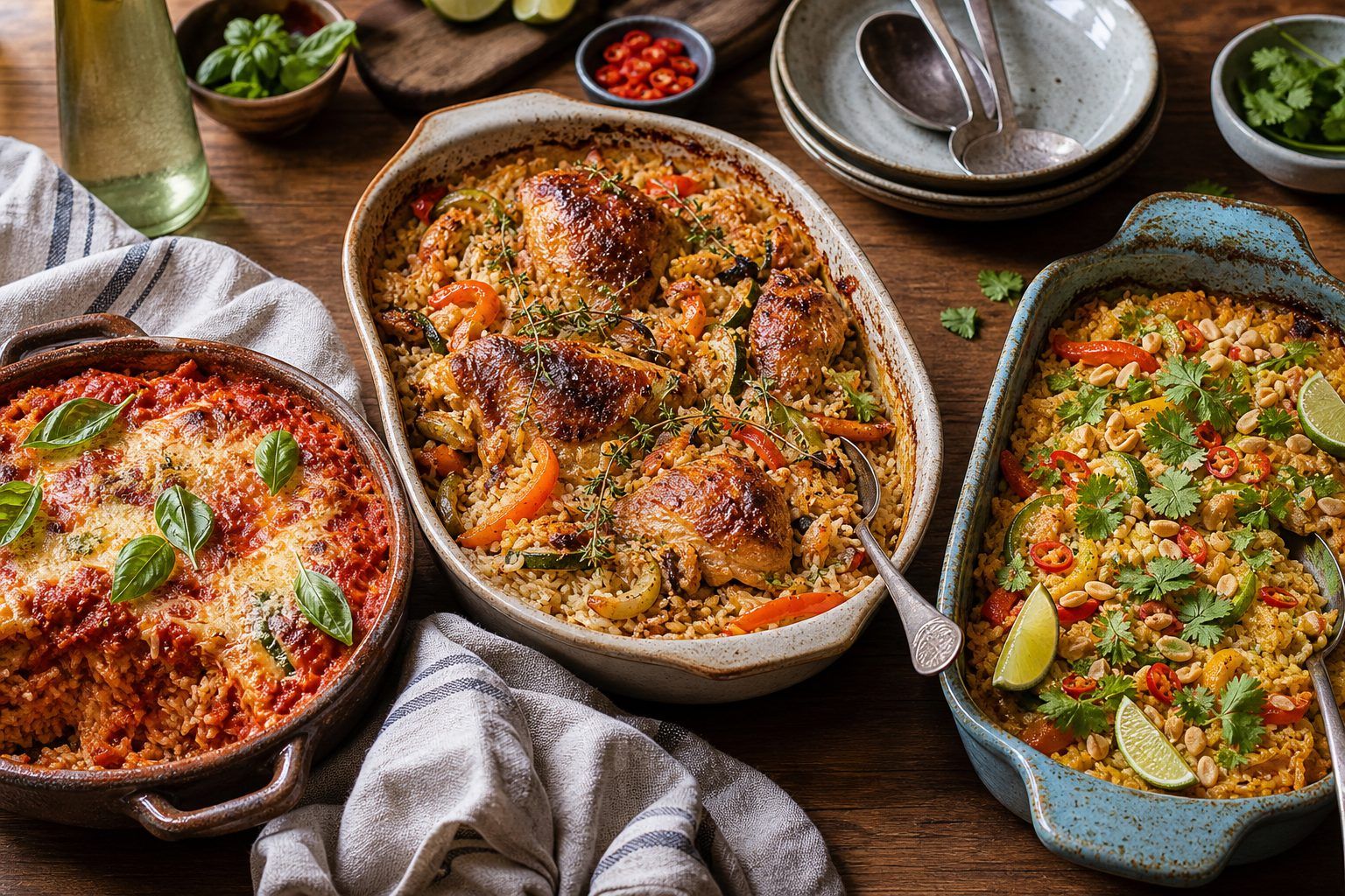 Trois idées de riz au four : tomate, poulet ou saveurs thaïes