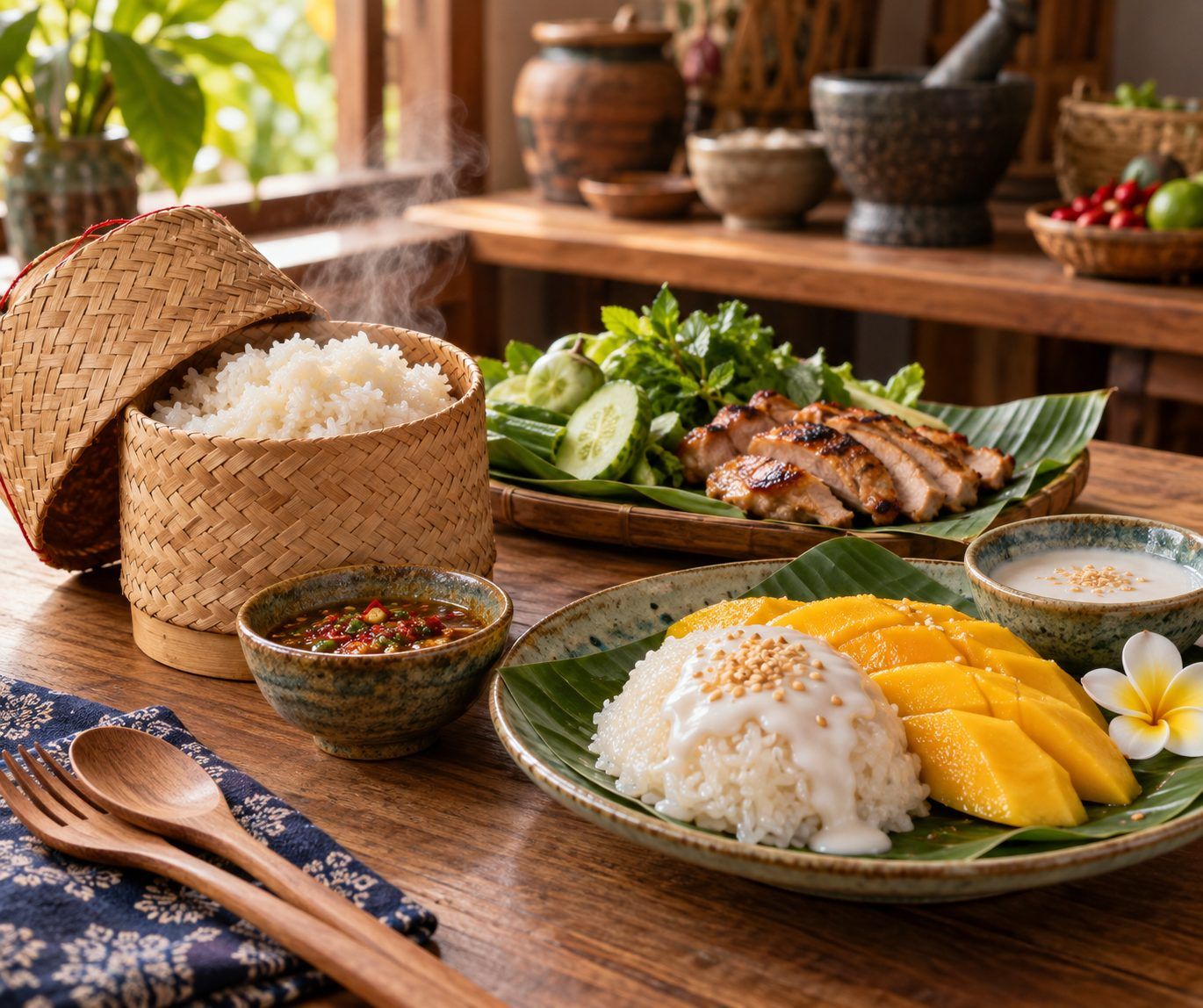 Recette thaï&nbsp;: servir le riz gluant en version salée ou sucrée