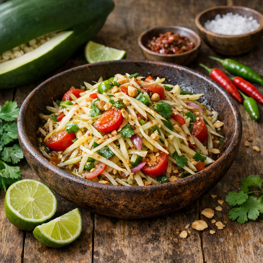 Réussir une salade de papaye verte à la réunionnaise