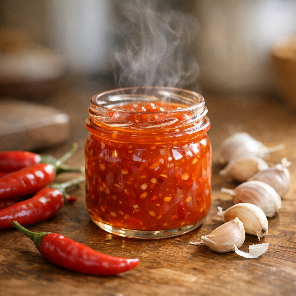 Sauce chili thaï : proportions, cuisson du sirop et conservation