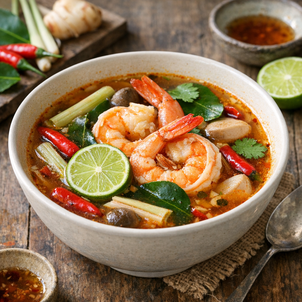 La Tom Yum Recipe donne une soupe thaïe authentique et vive